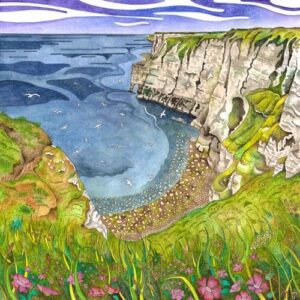 A Painting of Bempton Cliffs by Martin Jones