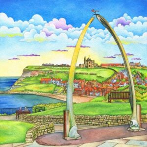 A Painting of Whitby Whale Bones by Martin Jones
