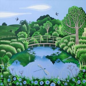 A Painting of the pond at Wharram Percy by Martin Jones